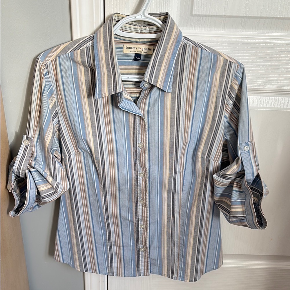 Tommy Jeans Striped Button-Up Shirt - Picture 3 of 5